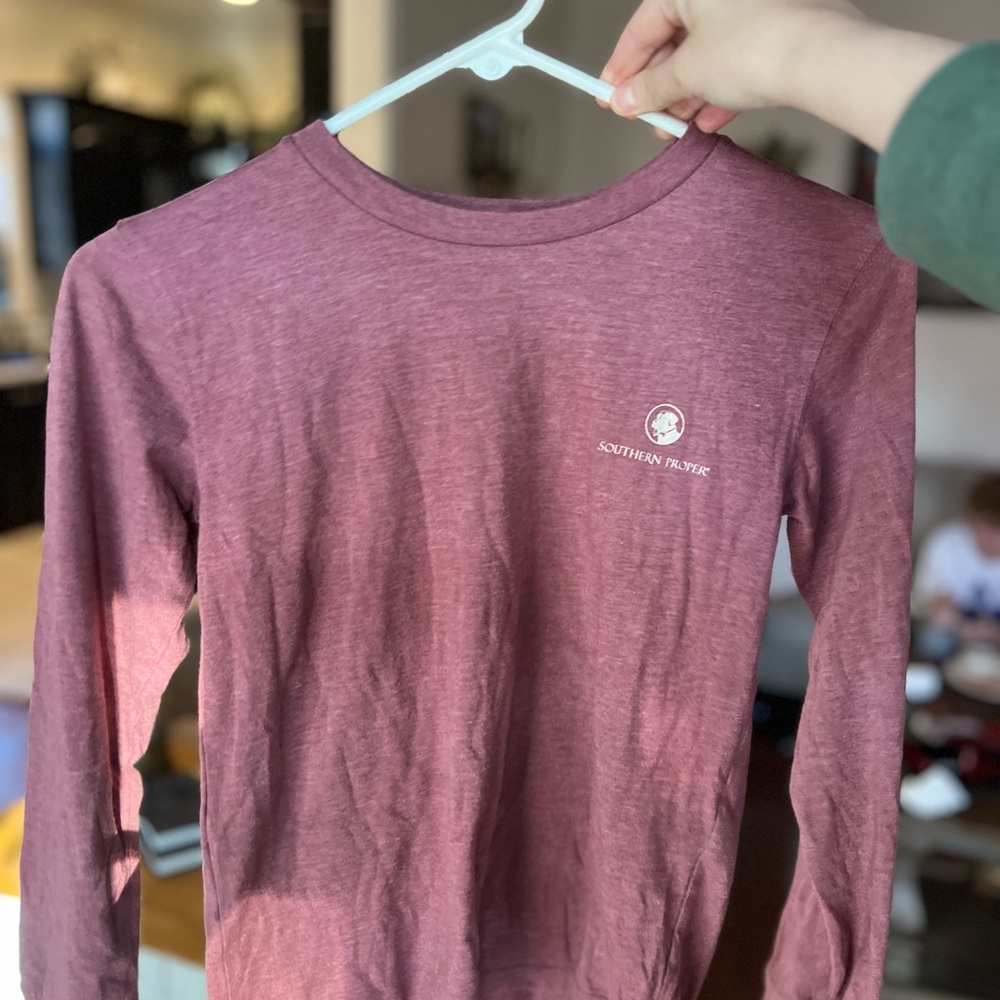 Southern Proper Kids Long Sleeve Tee - Burgundy